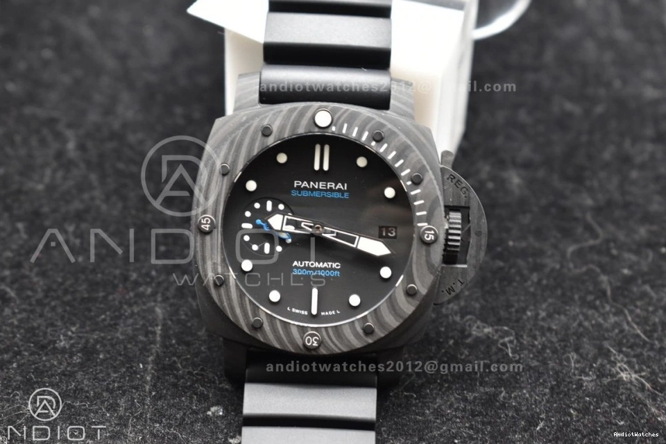 989 Rubber P.900 Best Carbotech Clone 42mm FashionForward Dial Strap Black PAM2231 Edition VSF on 1204